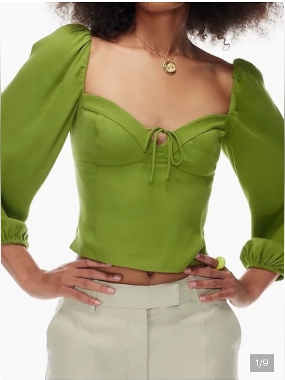 Wilfred Novella Blouse in Lime Green